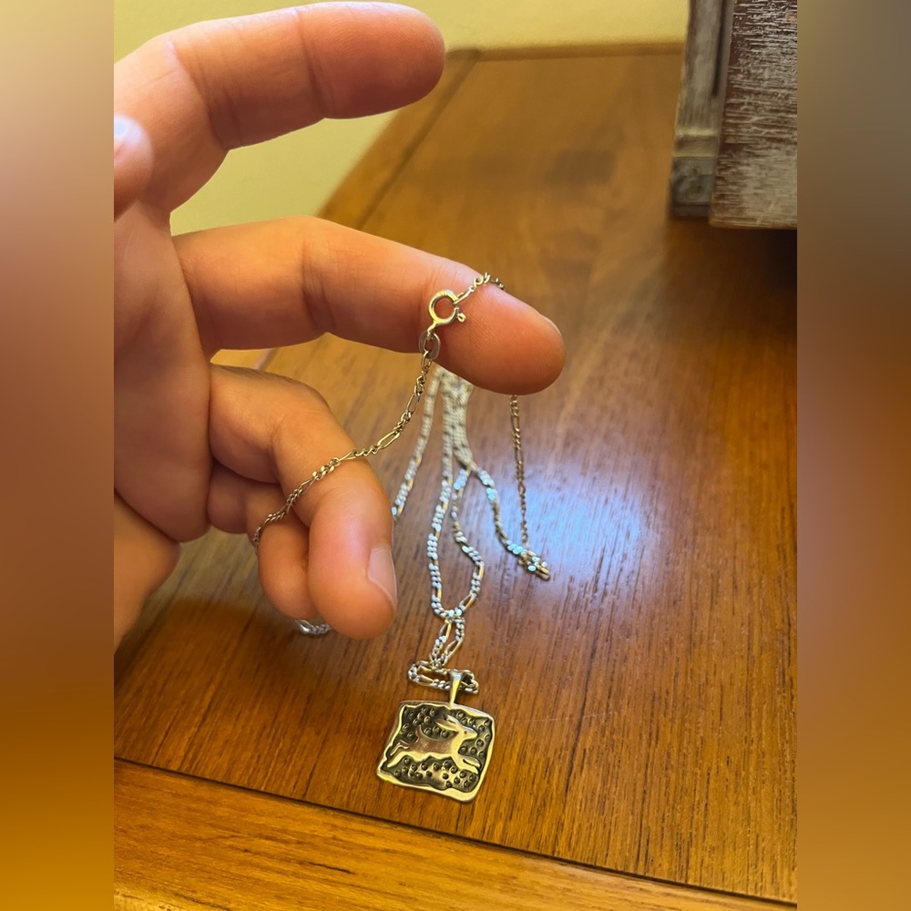 Sterling Silver rabbit pendant and necklace